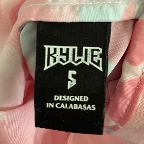 Pink Camo Kylie windbreaker jacket Kylie Jenner Peach Pink Blue Sz Small - Picture 5 of 12